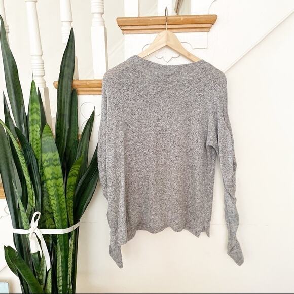 Caslon ruched long sleeves gray knit blouse sz S - Picture 5 of 5